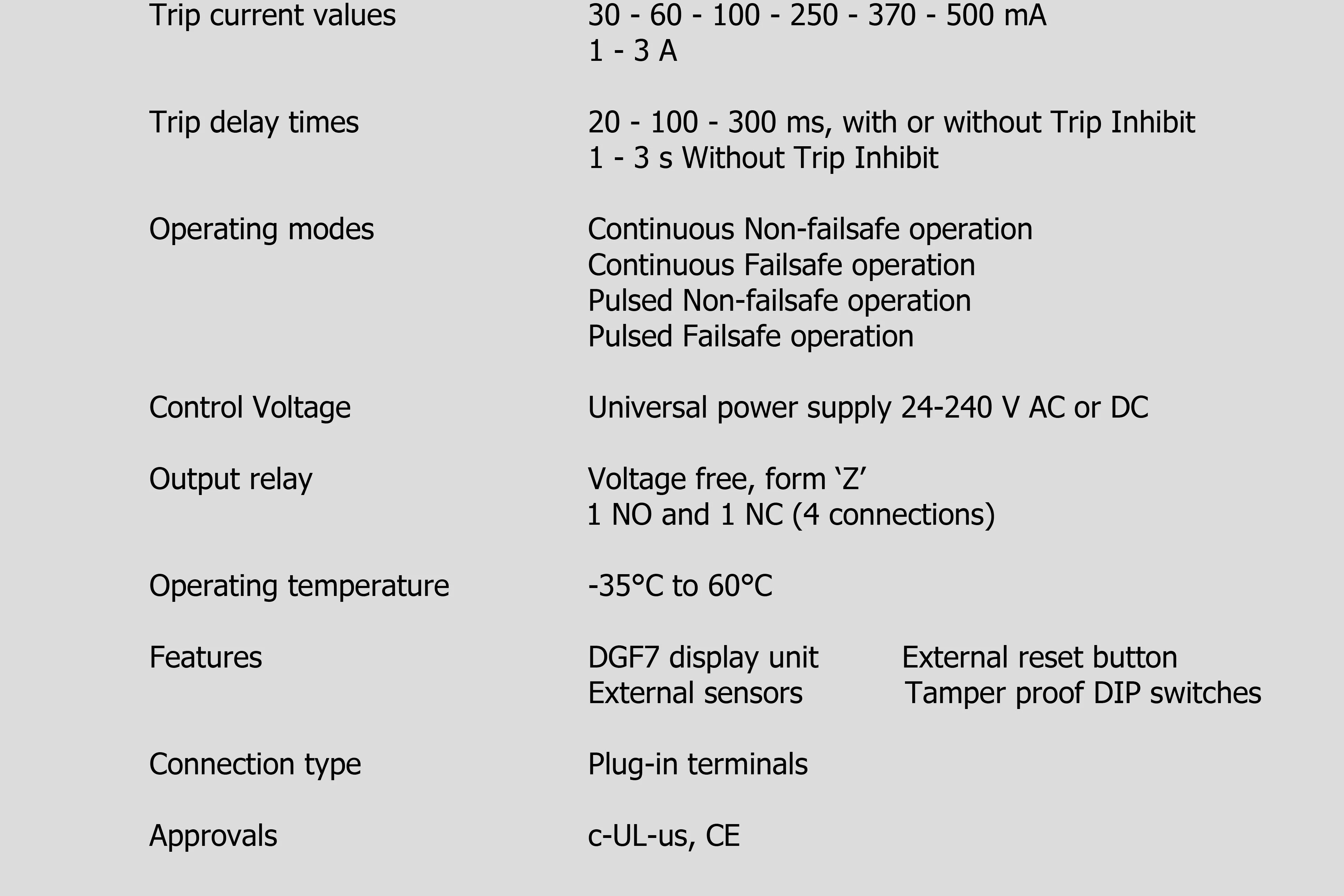 Ground Fault Relay DGF7-3 Discription