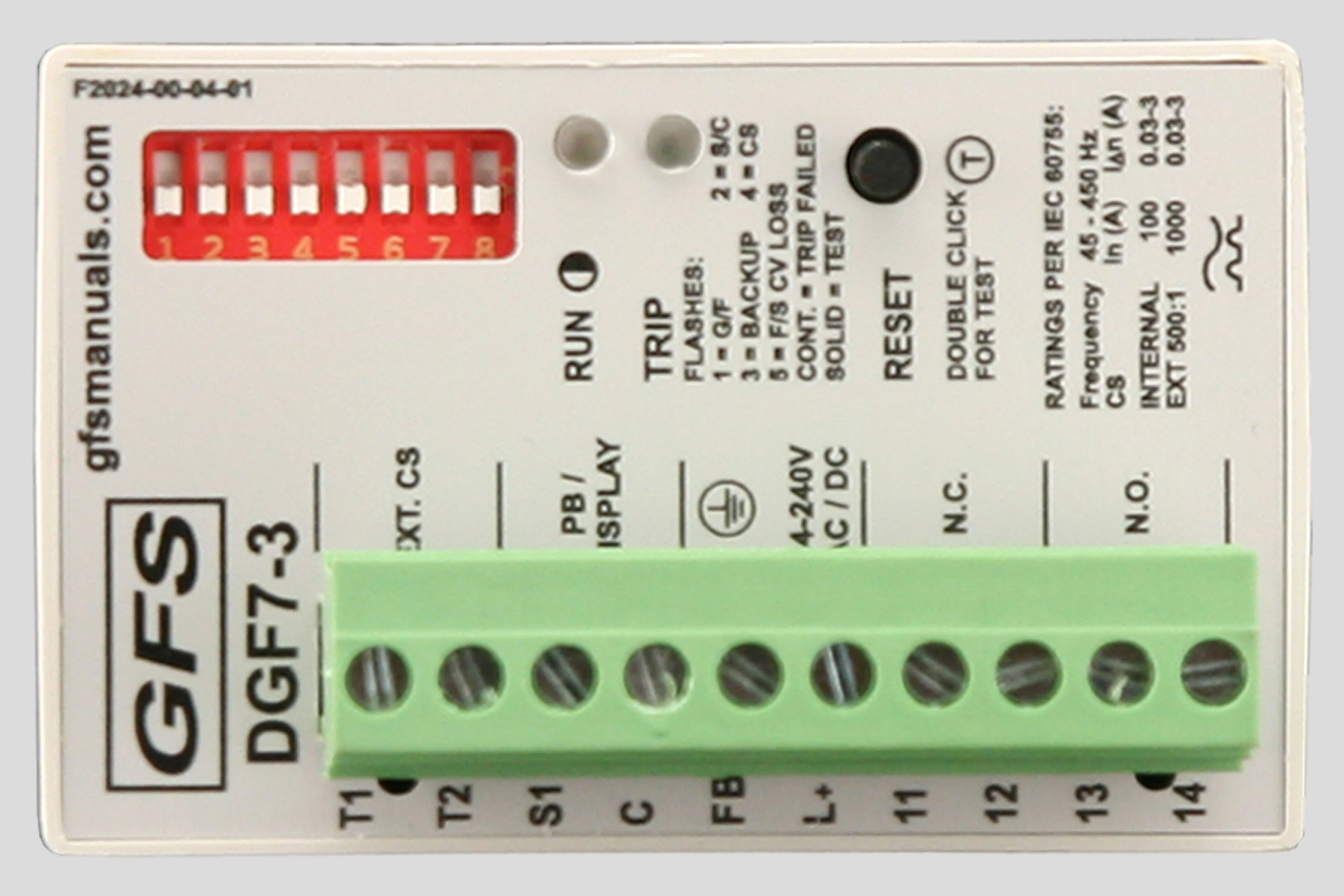 Ground Fault Relay DGF7-3 top