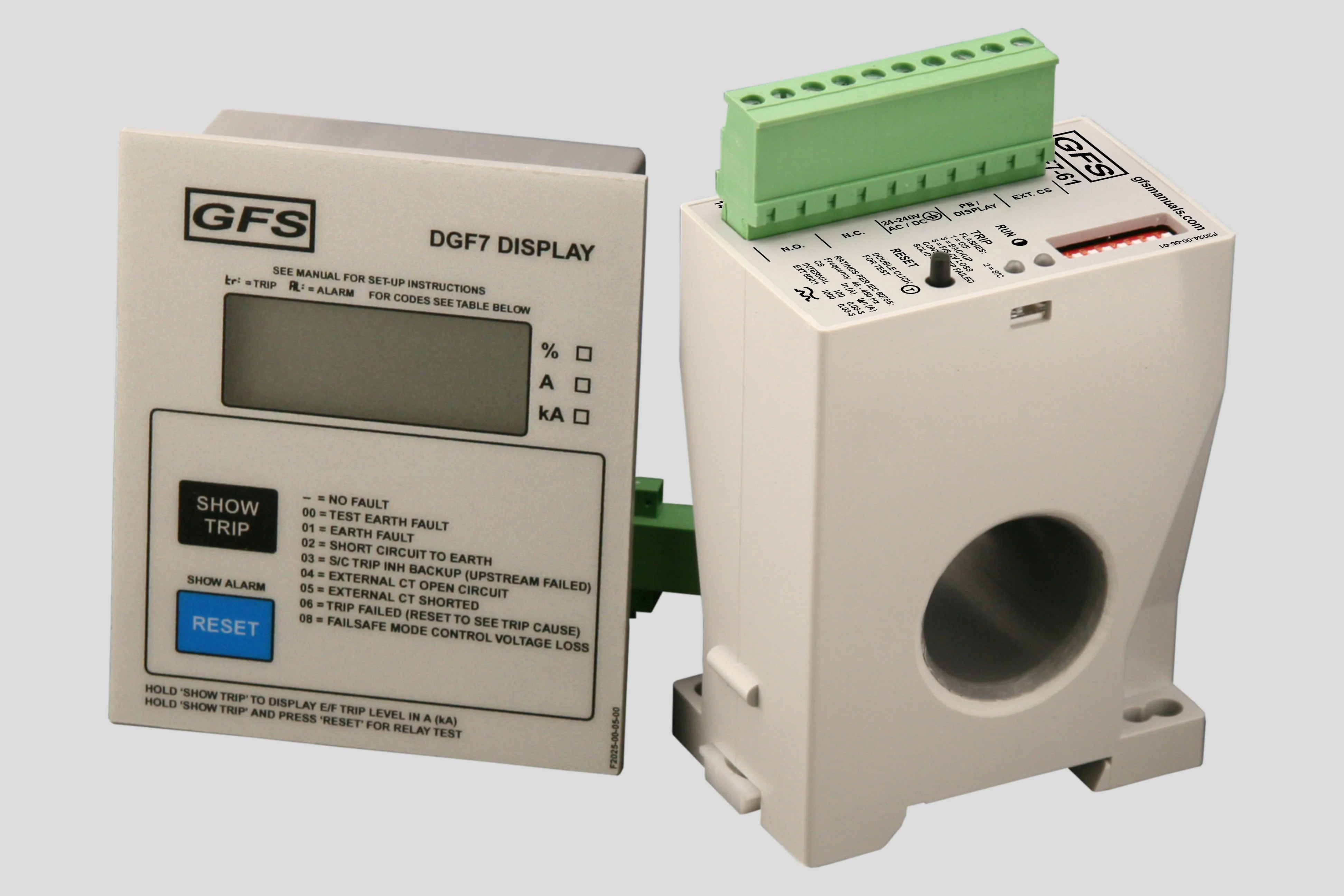 Ground Fault Relay DGF7-61 and display