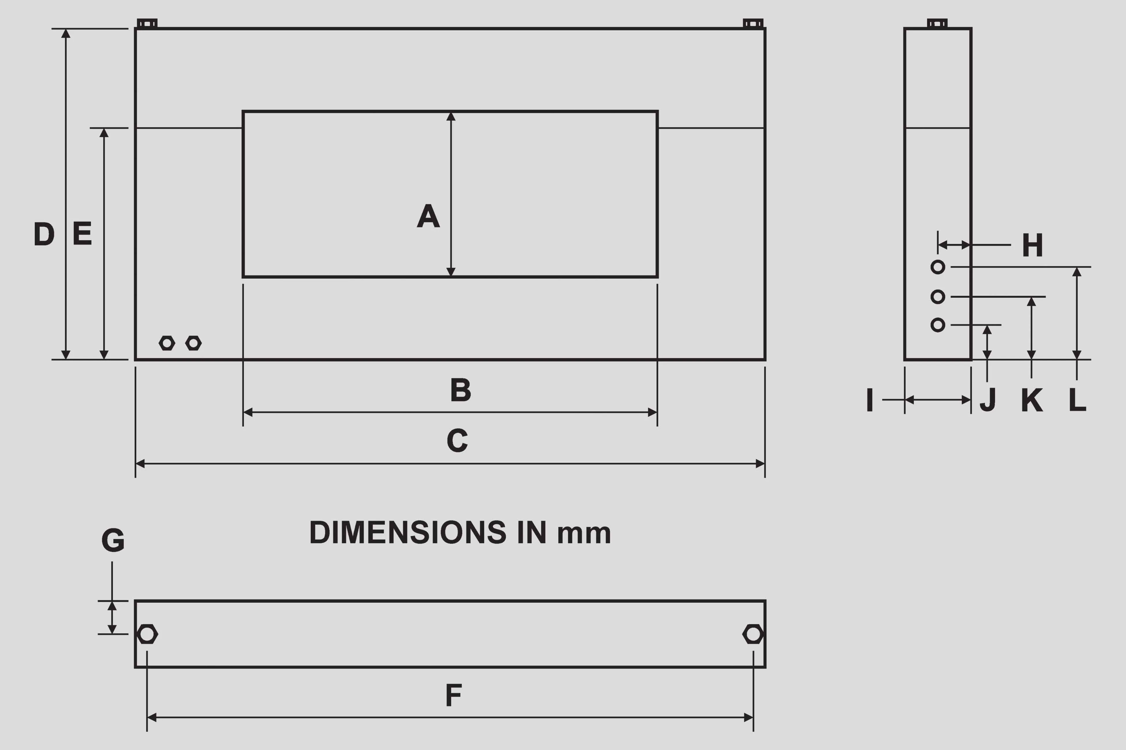 CS5-1517 Square sensors dimensions